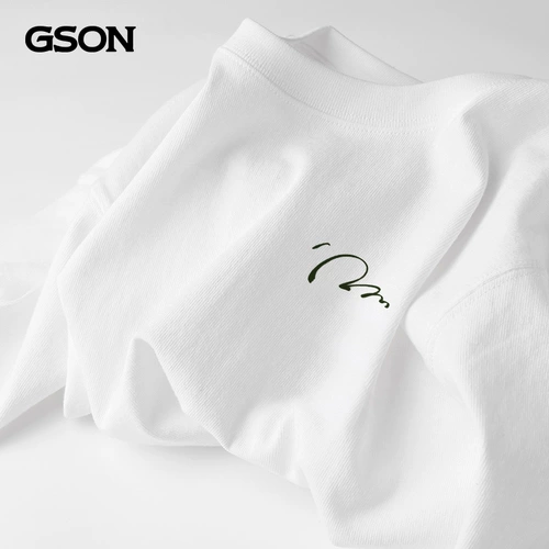 GSON Хлопковая белая футболка, летний приятный телу лонгслив, свободный крой