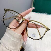 New retro polygonal TR anti-blue light glasses frame for men fashionable and versatile plain mirrors for women myopia frame 9302