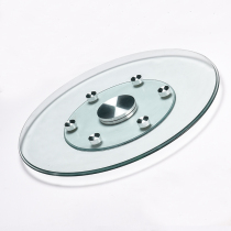Dining table turntable household tempered glass dining table rotating disk hotel round tabletop transparent base with glass turntable