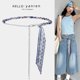 Silk scarf belt accessories for women metal chain waist chain ribbon belt braided bohemian ethnic style with jeans