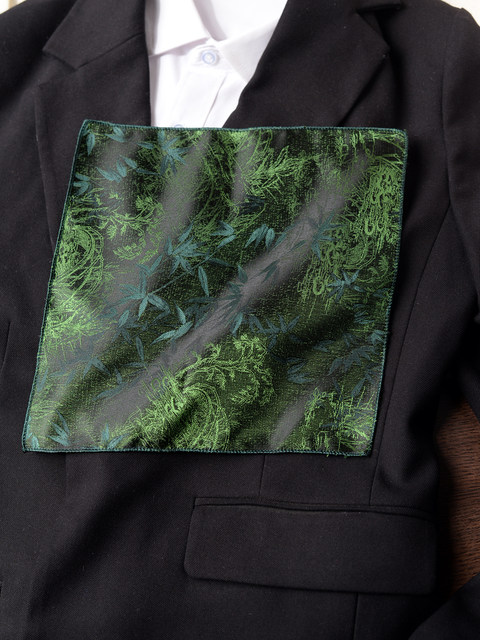 Vintage Chinese-Style Floral Pocket Square, Elegant British-Style Square Scarf, Men's Suit Accessory, Enhances the High-End Feel of Formal Wear