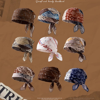 Y2K American Retro Headscarf 2025 New Millennium Hot Girl Trendy Male Street Dance Hip-Hop Square Scarf Silk Scarf Head Wrap