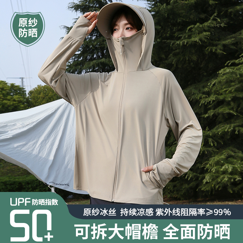 Ice Silk Sun Protection Clothing for Women, Summer 2025 New Style, Anti-Uv Outdoor High-End Sun Protection Clothing, Large Size Upf50+ Jacket