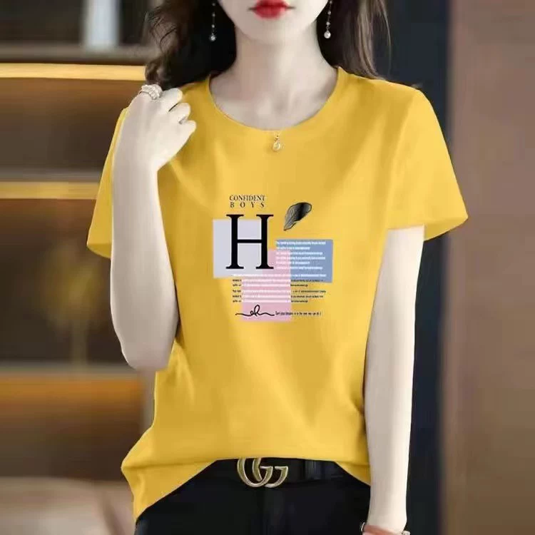 Хлопковая летняя футболка с круглым вырезом, с коротким рукавом, oversize, корейский стиль
