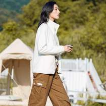 Lambswool jacket stand-up collar plus velvet warm double-sided fleece jacket outdoor casual jacket polar fleece liner