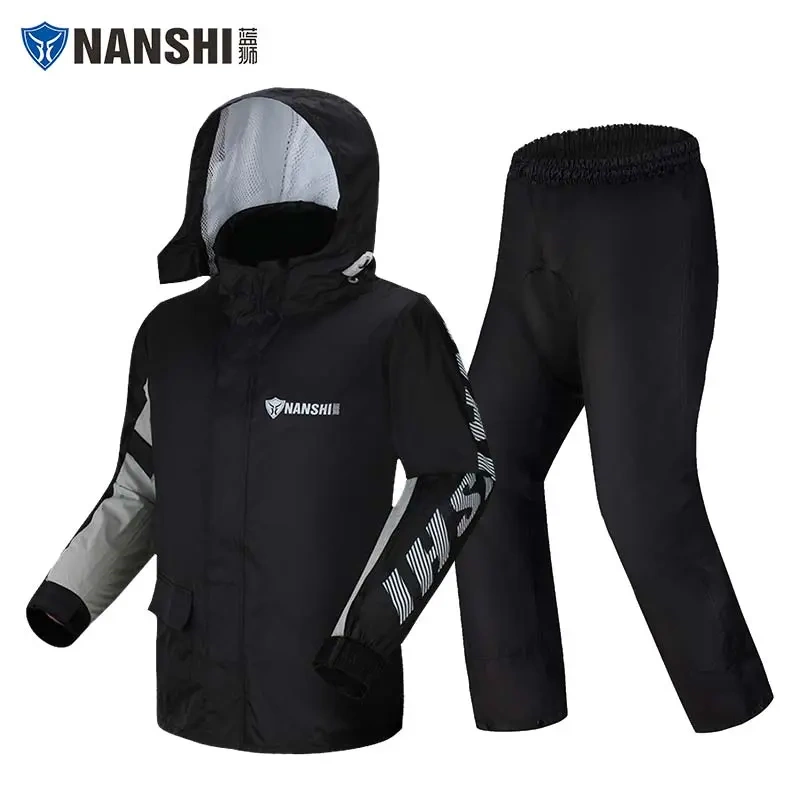 Blue Lion Raincoat and Rain Pants Set, Separate Pieces, Waterproof for Motorcycle Riding, Men's Thin Full-Body Rain Suit for Heavy Rain
