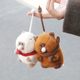 Capybara Plush Toy Blowing Bubbles, Squeaking Capybara Keychain Pendant