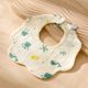 Autumn and Winter Baby Bibs Waterproof Petal-Shaped Pure Cotton Printed Korean Style 0-1-4 Years Old Newborn Baby Saliva Bibs Can Be Rotated