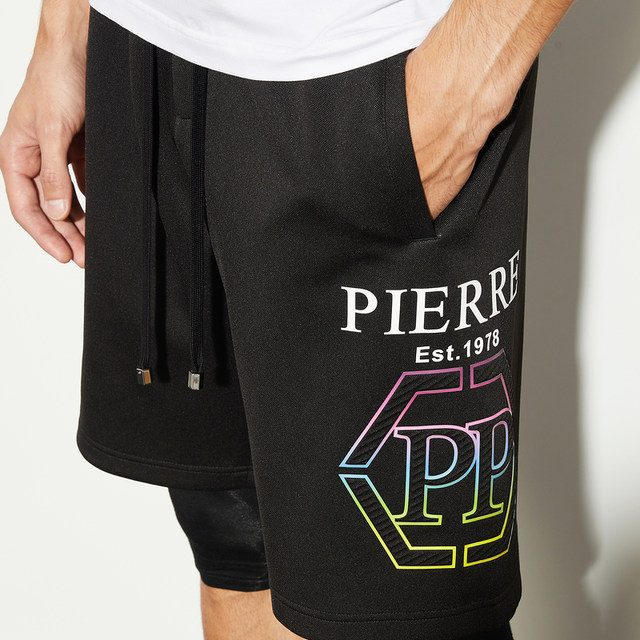 PP Italian Light Luxury Men's Wear 2024 Summer Drawstring Casual Shorts Letter Printed Business Versatile Casual Pants trendy