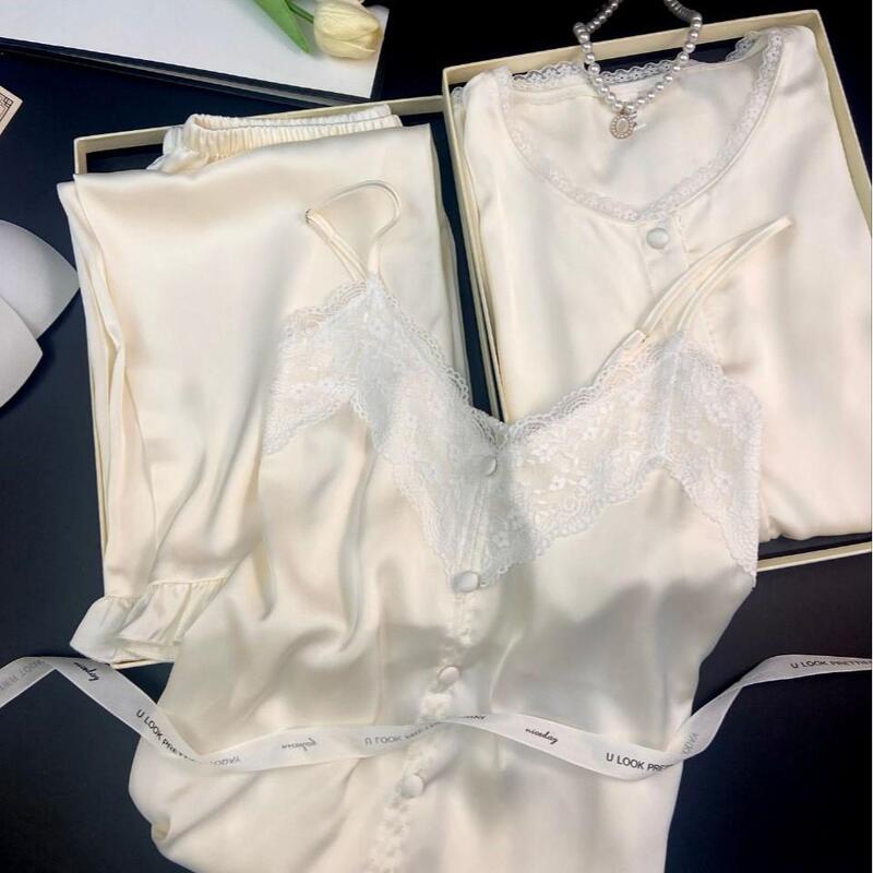 French Dk 100% Mulberry Silk Pure Silk Pajamas for Women 2026 New Autumn and Summer Long-Sleeved Long Pants Loungewear