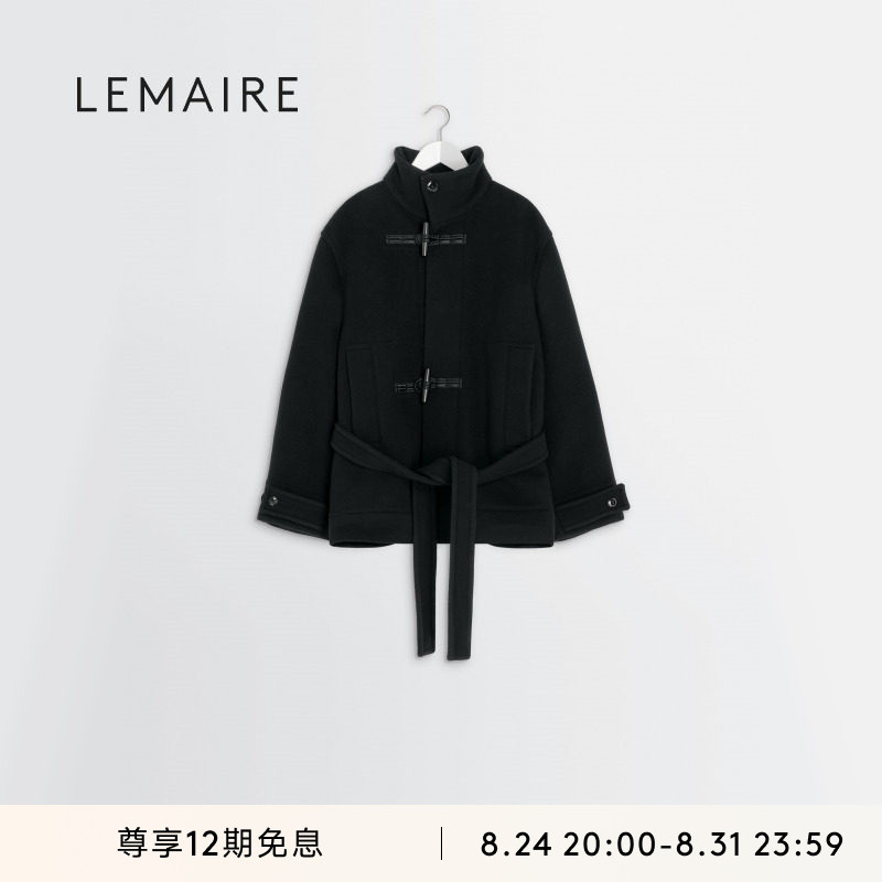 [Official Authentic Product] Lemaire Women's Black Soft Short Tweed Coat