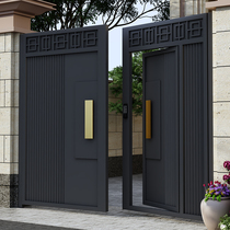 Iron villa courtyard gate aluminum alloy yard gate outdoor fence gate stainless steel garden single and double door electric gate