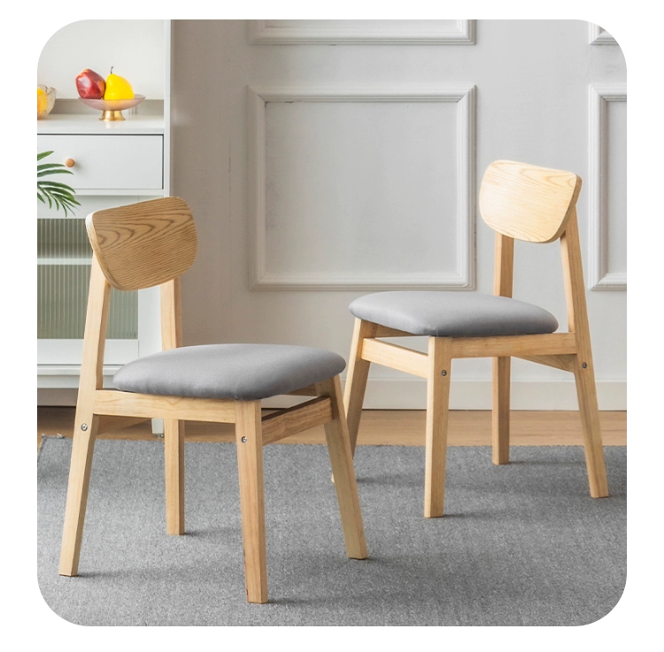 Ghế ăn gỗ nguyên khối, nhẹ nhàng sang trọng, tựa lưng đơn giản, ghế học, ghế học, ghế máy tính văn phòng, bàn nhà hàng Bắc Âu, ghế, ghế đẩu, gia đình
