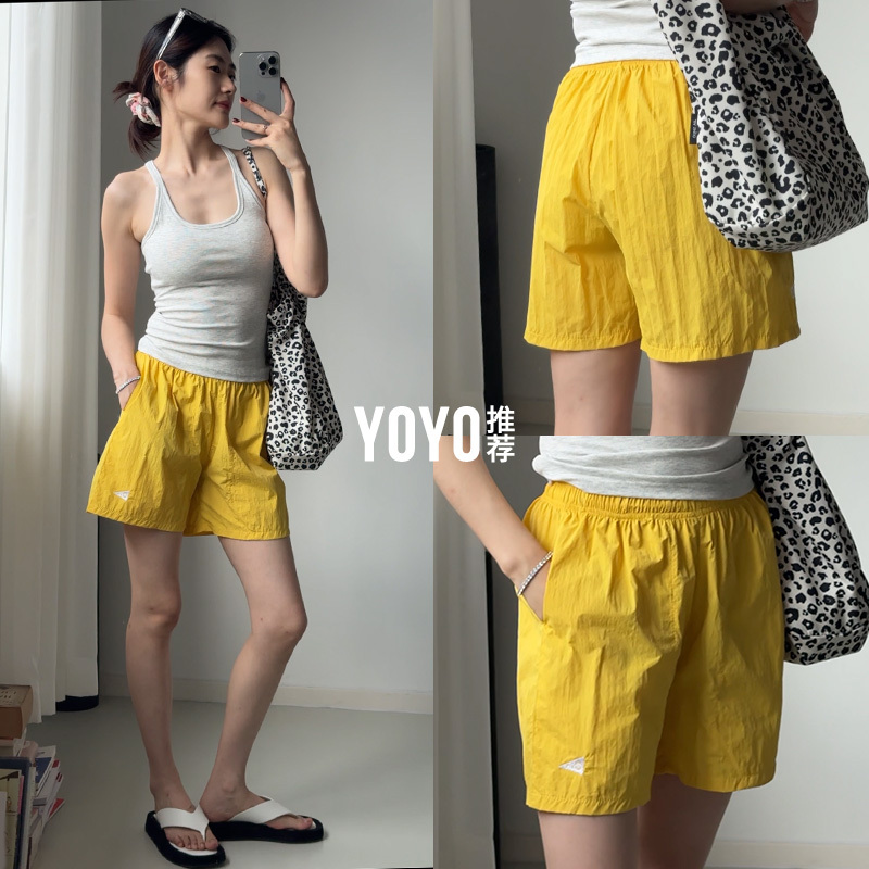 Yoyo Recommends Quick-Drying Sports Shorts for Women, Summer Thin Pilates Shorts, Slimming Three-Quarter Yoga Pants for Outdoor Wear