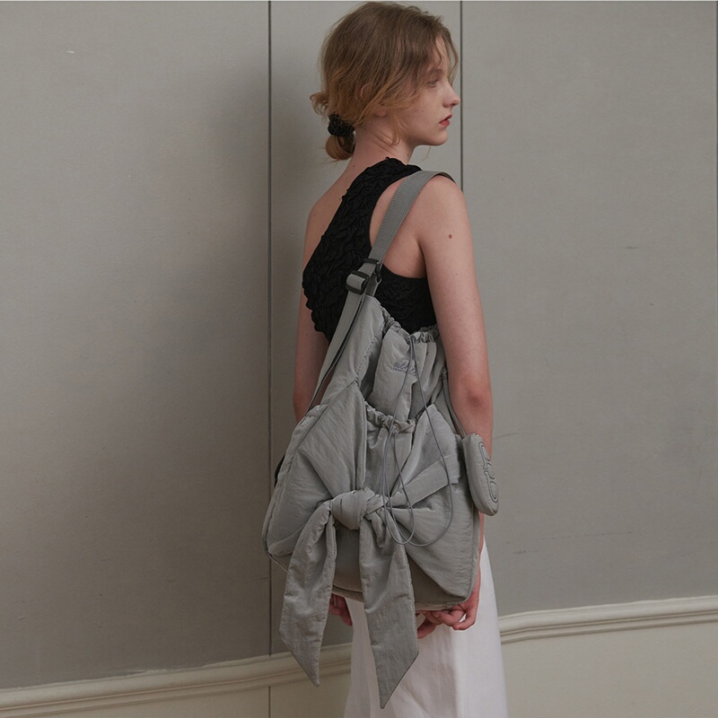 Korean Designer Brand 24 Winter New Collection Lace-Up Casual Backpack Single Shoulder Bag Water-Repellent Backpack Korean Designer Brand 24 Winter New Collection Lace-Up Casual Backpack Single Shoulder Bag Water-Repellent Backpack