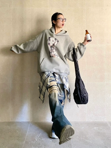 Демисезонная толстовка с капюшоном, ретро куртка для влюбленных, флисовый лонгслив, в американском стиле, оверсайз