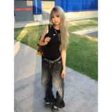 Ретро летняя черная приталенная спортивная майка топ без рукавов, в американском стиле, эффект подтяжки