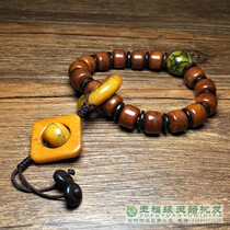 Wenwan genuine natural Tibetan yak bone fortune-turning bracelet with Dzi beads and ox bone running ring