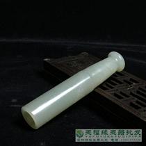 Natural Xinjiang Hetian Jade White Jade Jade nozzle oily delicate carving high-end gift smoking Ware