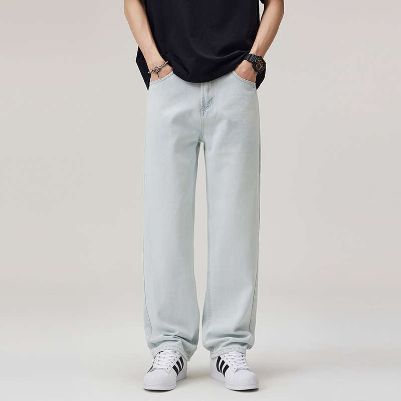 Lee Bradbury Summer Thin American High Street Light Blue Jeans Men's Casual Versatile Straight Long Pants