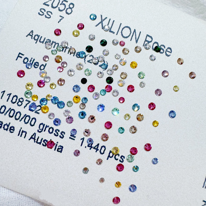 Authentic Swarovski Austrian Crystal Colorful Flat-Back Rhinestones Super Shiny Nail Art Dazzling Rhinestones White Champagne Round DIY