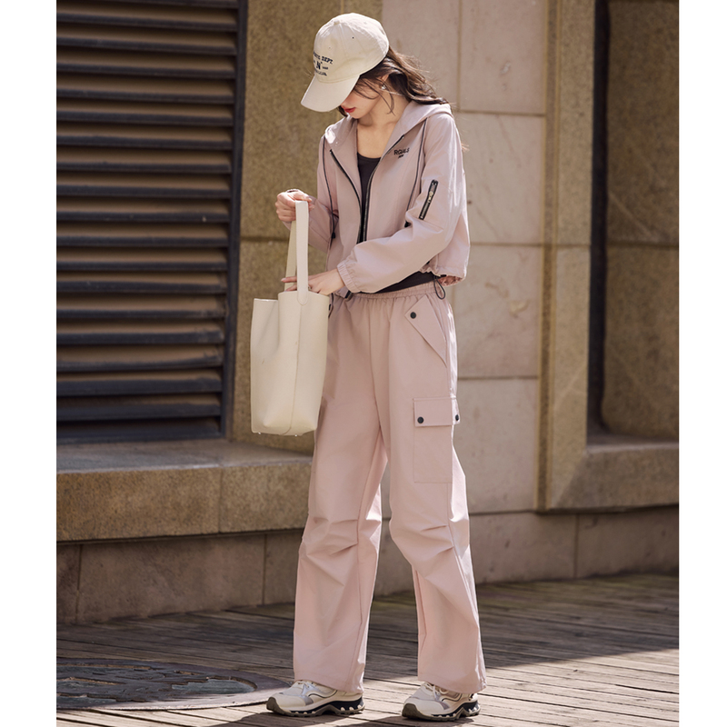 Casual Sports Suit for Women 2025 Spring and Autumn New Style Hooded Zipper Jacket + Lining + Workwear Wide-Leg Pants Three-Piece Set Casual Sports Suit for Women 2025 Spring and Autumn New Style Hooded Zipper Jacket + Lining + Workwear Wide-Leg Pants Three-Piece Set