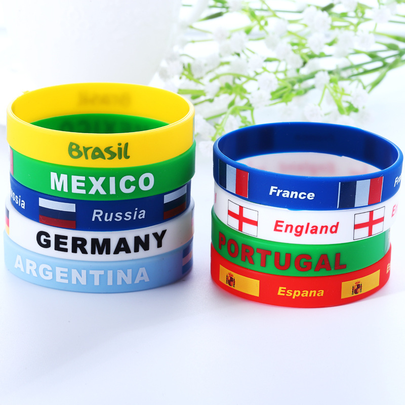 World Cup Qatar Football Bracelet gift Germany France Portugal 32 strong silicone wristband souvenirs gift
