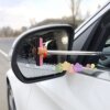 New Product: Doll-Shaped Car Window Accessory, Multifunctional Car Rearview Mirror Snow and Rain Scraper, Cute Retractable Water Scraper and Snow Removal Tool