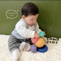 早教叠叠乐硅胶堆堆乐软胶智益彩虹塔套杯0-3岁婴幼宝宝积木玩具