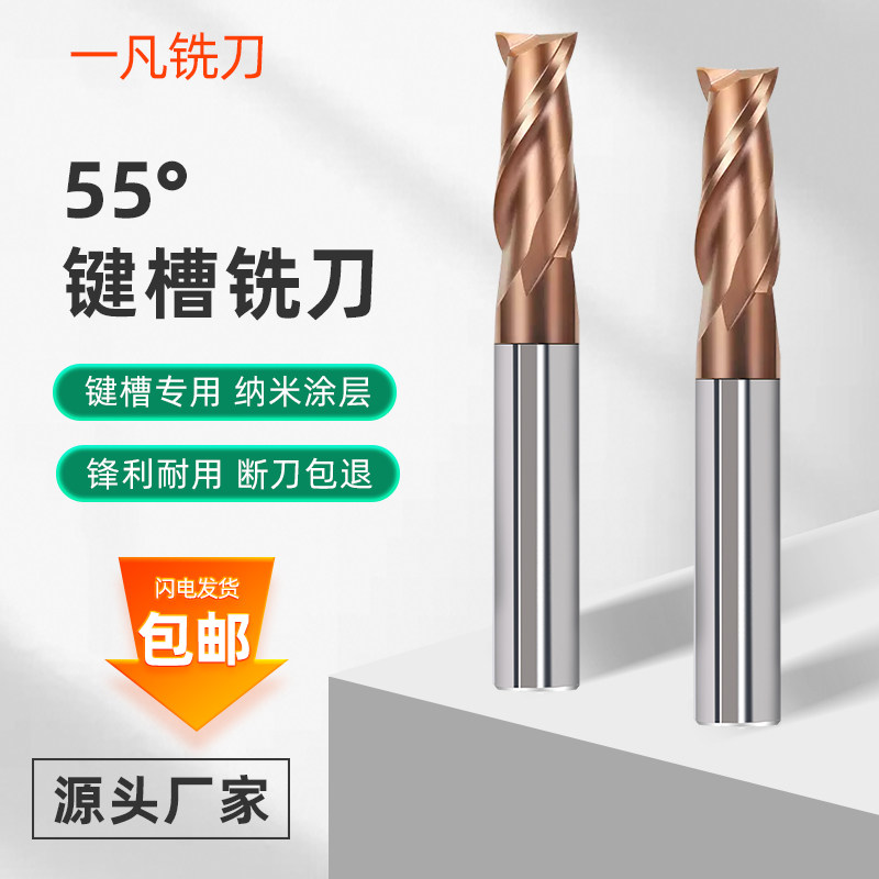 55度钨钢铣刀2刃键槽合金铣刀数控铣刀2F锣刀加工中心CNC刀具
