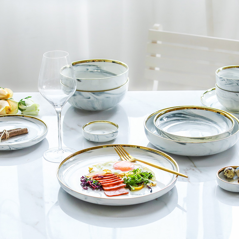 Element treasure European - style up phnom penh marble series ceramic tableware household rice bowls rainbow such as bowl bowl dish dish dish