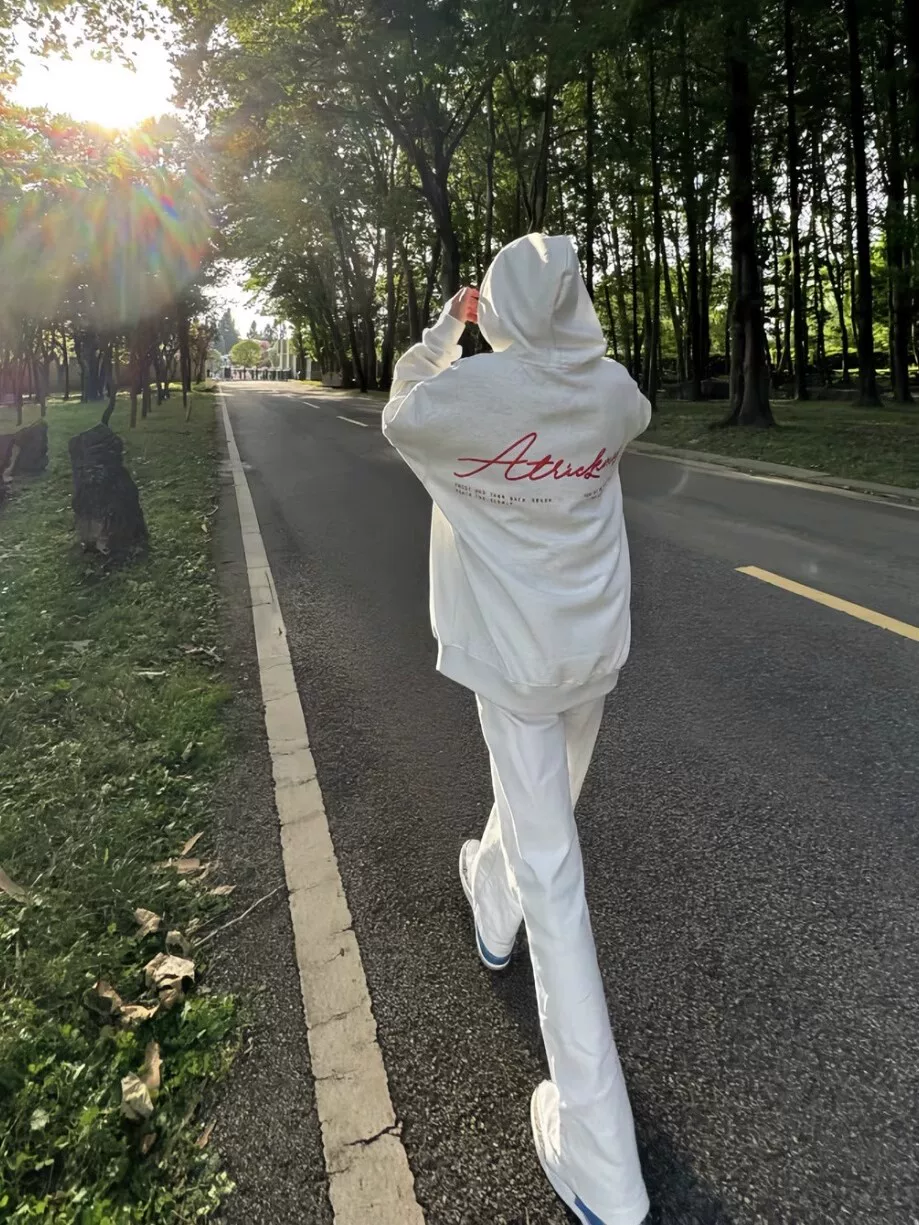 Белый и серый американский уличный oversize худи с капюшоном для мужчин, весна-осень 2025, тонкий, высококачественный, универсальный верхний тренд