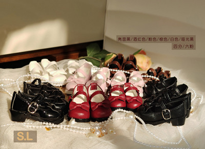 taobao agent BJD baby shoes 4 cents and 6 cents doll shoes bear eggs 1/6 card meat MDD soo 1/4 with buckle high heels small foreign shoes