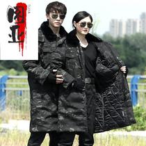 Camouflage military cotton coat mens winter thickened long northeastern coat security old style cotton jacket labor protection cold-proof clothing for women