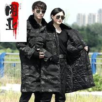 Camouflated military cotton dresses mens winter thickened long section Northeast coat security old cotton padded jacket Raubao anti-chilling suit woman