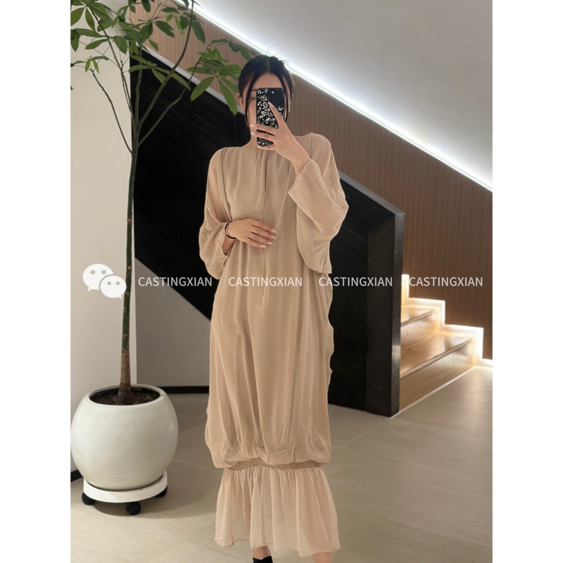 Casting Wuyu｜Yangkehan Coral-Colored Smoke-Colored Dress