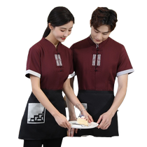 Waiter work clothes summer short womens Chinese restaurant hotel catering hot pot restaurant tea house hotel employee clothing