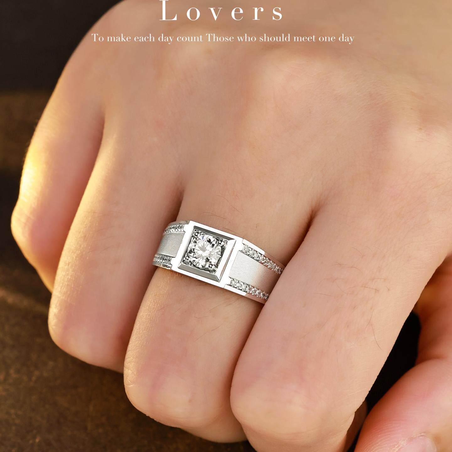 18K白金铂金天然钻石30分男戒50分钻戒情侣对戒男女订婚结婚戒，选哪款更合适？-手饰-淘宝好物网