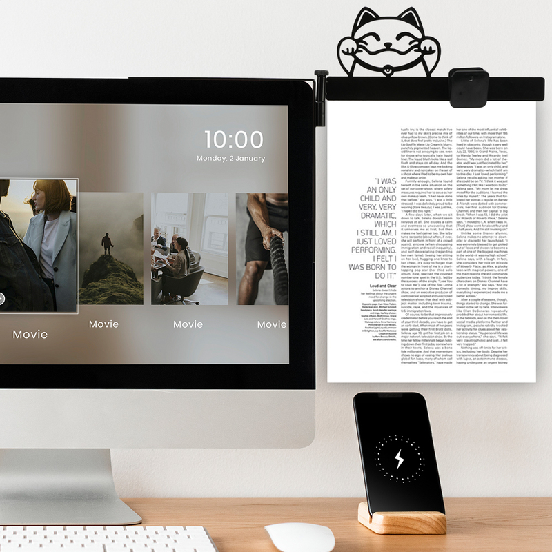 Easy-To-Use Computer Monitor Screen Side Clip Folder A4 Document Holder Stand Notebook Typing Clip Office Car
