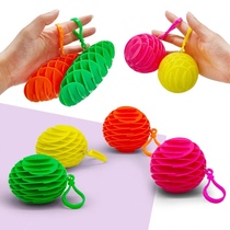 Decompression elastic mesh 3D deformed worm large medium small vent fingertip sensory decompression toy key chain