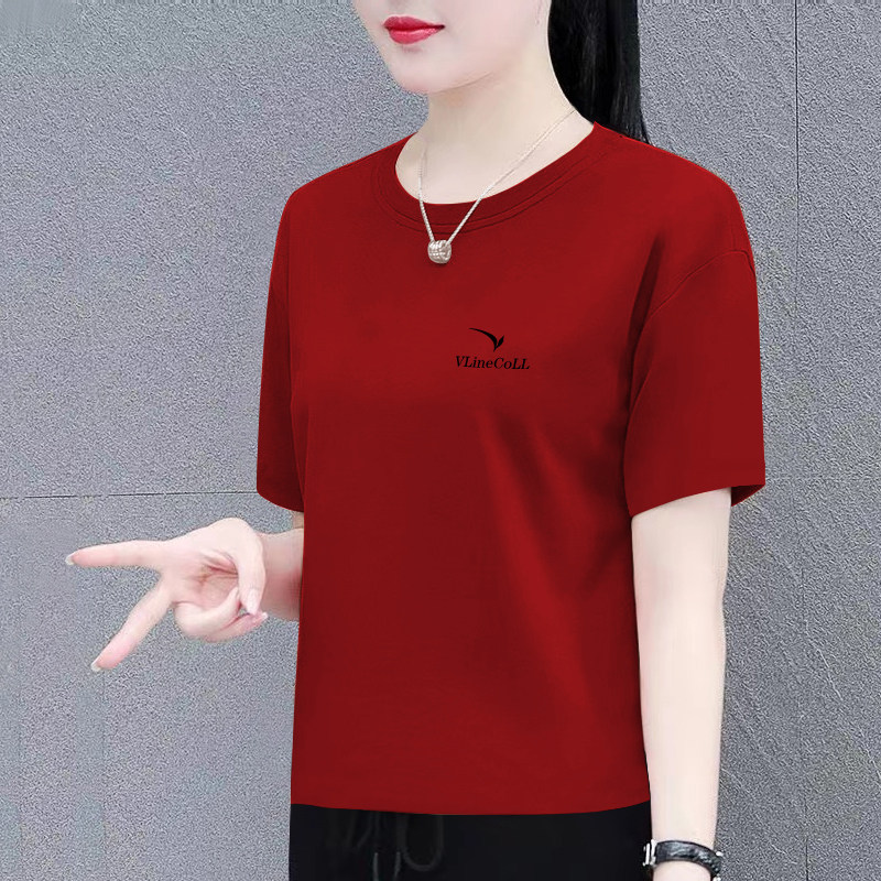 纯棉短袖t恤女夏季新款时尚百搭宽松显瘦大码女装遮肚上衣体恤衫