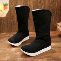 Han and Tang House Original Ancient Style Thick-soled Hanfu Shoes Increased Retro Hanfu Boots for Men and Women Summer Mid-calf Soap Boots