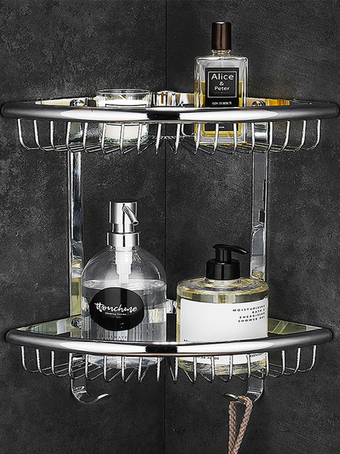 Italian Aisino All-Copper Bathroom Triangle Basket Bathroom Shelf No-Drill Shower Room Toilet