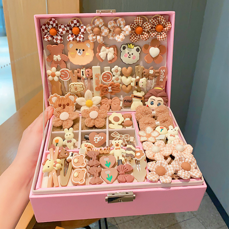 High-End Children's Hair Accessories Gift Box, 10-Piece Hair Accessory Set, Girls' Princess Jewelry Box, 8 Hair Clips, 9 Birthday Gift