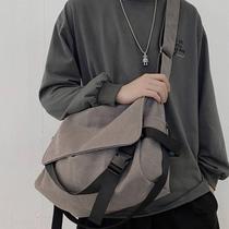 Japanese literary and casual large-capacity canvas messenger bag for women lazy style student class commuting bag Korean style shoulder bag