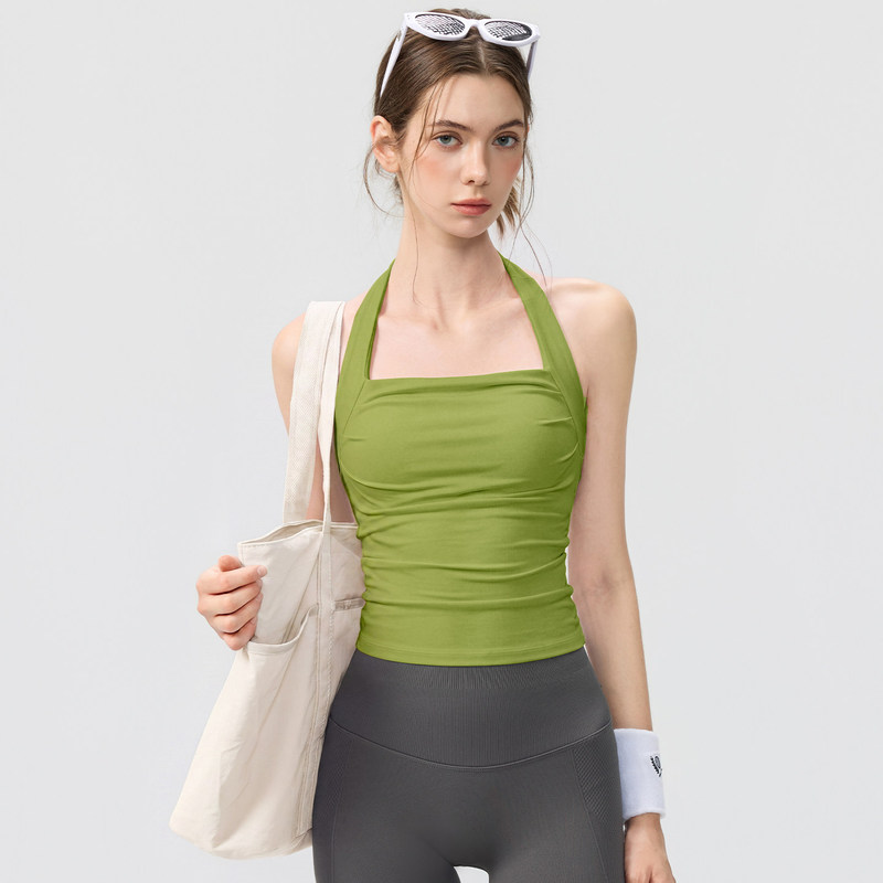 Blue Bird Official Flagship Store Women's High-Intensity Shockproof Halter Neck Beautiful Back Yoga Vest for Outerwear