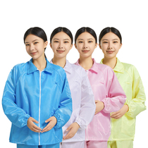 Anti-static clothing dust-proof clothing spray paint mens food and womens blue dust-free work clothes striped tops pharmaceutical split protection