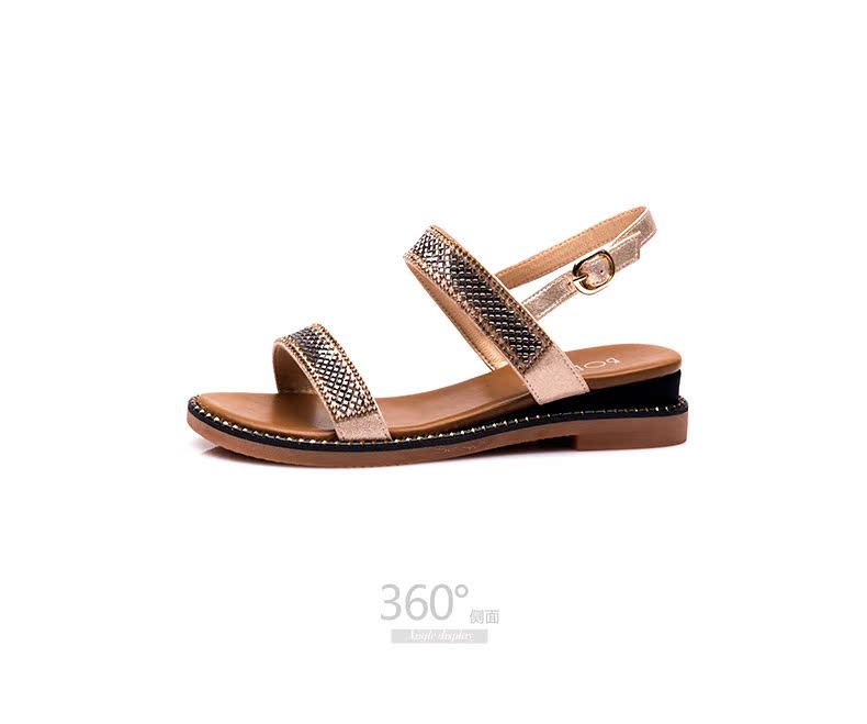 Word với sandal da nữ 2019 xuân hè mới hoang dã phiên bản Hàn Quốc với thời trang giày Roman hoang dã - Sandal sandal nữ đế cao