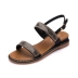 Word với sandal da nữ 2019 xuân hè mới hoang dã phiên bản Hàn Quốc với thời trang giày Roman hoang dã - Sandal dép cao gót Sandal