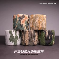 Outdoor Non-Woven Camouflage Tape Bandage Camouflage Self-Adhesive Telescopic Camouflage with Grip Wrap with Elastic Patch